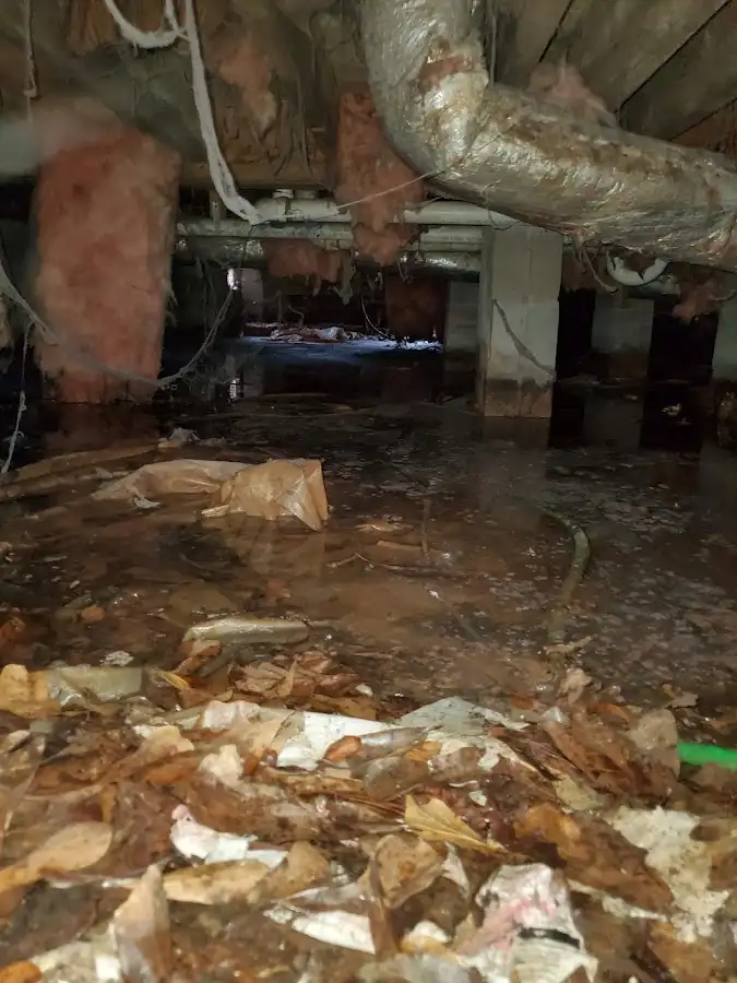 Crawl space flood assessment for Commercial Water Damage Restoration in Frederick