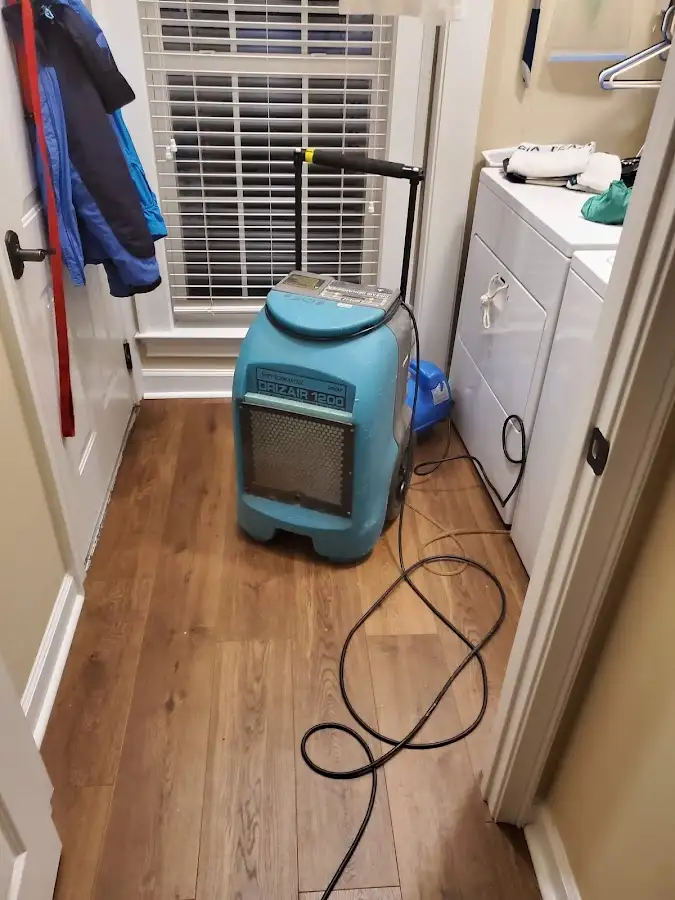 Commercial dehumidifier deployed for Flood Damage Cleanup in Frederick