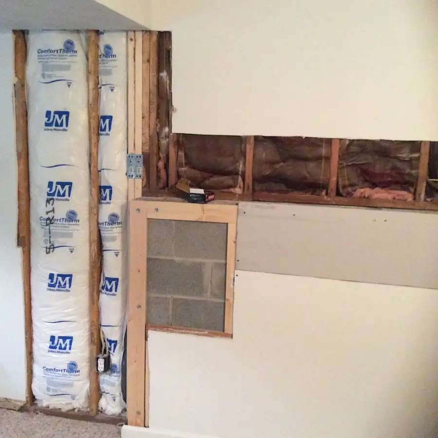 Wall insulation replacement during Contents Cleaning & Restoration in Frederick